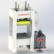 DURENDUS 200 T Tiefziehpresse – Doppelständerpresse – 900 × 900 mm Tisch, 80 T Ziehkissen